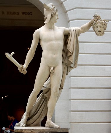 I am a living statue of Canova's Perseus