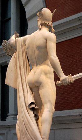 I am a living statue of Canova's Perseus