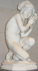 Carpeaux's Fisherboy - marble nude in National Gallery of Art, Washington DC