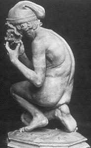 Carpeaux's Fisherboy - plaster nude - rare back view