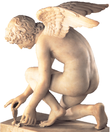 I am a living statue of Chaudet's Cupid