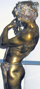 Flix Maurice Charpentier - L'Improvisateur (gilt bronze statuette - left)