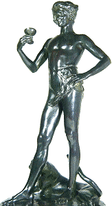 Bacchanal by Jean Antoine Carls - dark bronze statuette front left view