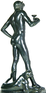 Bacchanal by Jean Antoine Carls - dark bronze statuette back right view