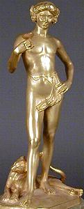 Bacchanal by Jean Antoine Carls - gilt statuette front view
