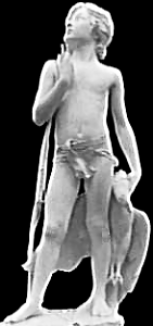 A Boy of Gaul by Jean Antoine Carls, on pillar