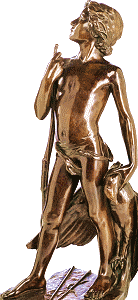A Boy of Gaul by Jean Antoine Carls - bronze