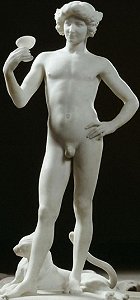 Bacchanal by Jean Antoine Carls - marble nude front left view