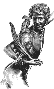 Falguière's Cockfight - bronze statuette detail