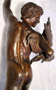 Falguière's Cockfight - another bronze statuette back view Falguière's Cockfight - another bronze statuette back view