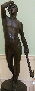 Linos by Edward Onslow Ford - lifesize bronze, front view by mrmaclearon Flickr Linos by Edward Onslow Ford - lifesize bronze, front view by mrmaclearon Flickr