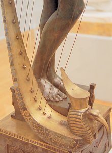 The Singer by Edward Onslow Ford - legs and base of harp, front right