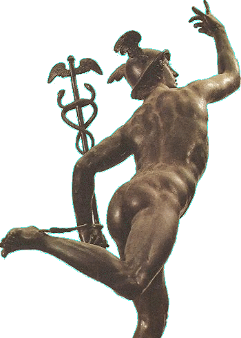 I am a living statue of Giambologna's Mercury