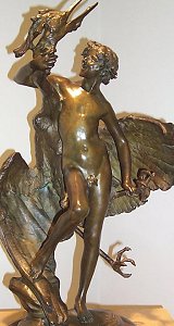 Frederick Macmonnies - Faun and Infant Heron - bronze statuette