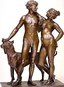 Frederick Macmonnies - Venus and Adonis statuette