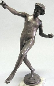 Moulin's Find at Pompeii statuette with fig leaf and armbands but no accessories - upper front left view