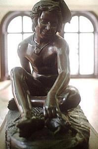 Rude's Fisherboy, bronze copy at Dijon - front view