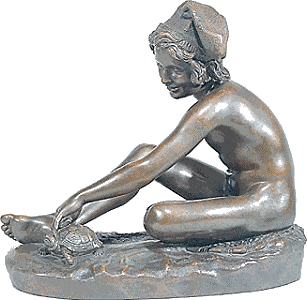 Rude's Fisherboy, yet another bronze statuette - left side