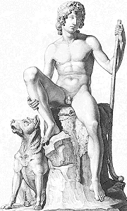 Shepherd Boy with his Dog by Bertel Thorvaldsen - sketch by Domenico Marchetti