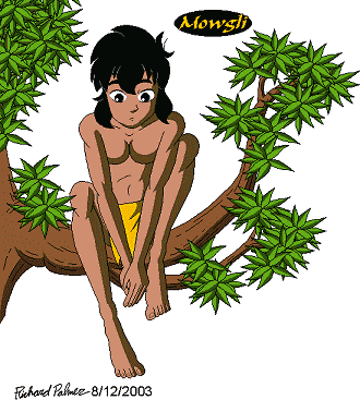 Mowgli looking down