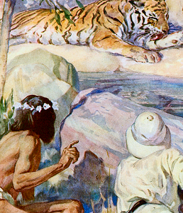 Mowgli and Gisborne stalking the tiger