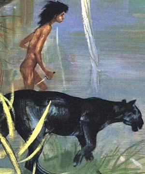 Mowgli and Bagheera hunting the thief of the Ankus Mowgli and Bagheera hunting the thief of the Ankus