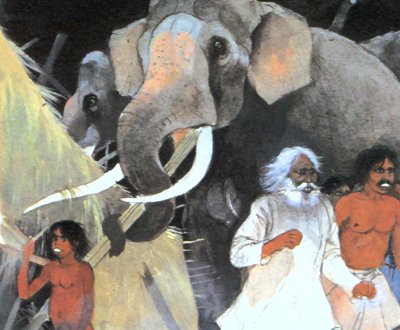 Hathi and his sons demolish the village Hathi and his sons demolish the village