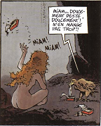 Pyrénée and the Eagle Eating Canned Food - original comic panel