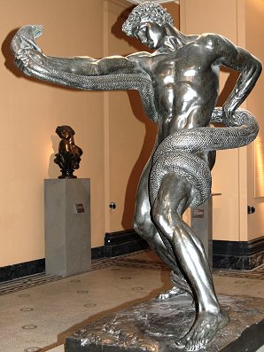 Athlete Wrestling a Python by Lord Leighton