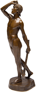 Linos by Edward Onslow Ford - statuette, left view