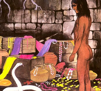 Mowgli confronts the White Cobra
