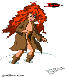 Pyrne discovers a new stone, old version - fanart by Richard 'Kuroku' Palmer