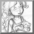 Pyrne (clothed) rough sketch - possibly a preliminary for an unfinished sequel
